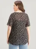 Ditsy Floral Notched Ruffle Sleeve Blouse sold by Bloomchic
