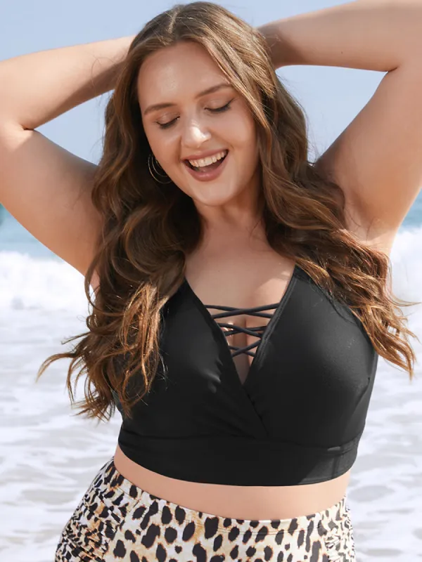 Adjustable Straps Crisscross Bikini Top sold by Bloomchic