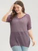 Plain Geometric Lace Trim V Neck Knit Top sold by Bloomchic