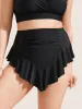 Ruffle Trim Ruched Front Swim Bottom sold by Bloomchic