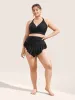 Ruffle Trim Ruched Front Swim Bottom sold by Bloomchic