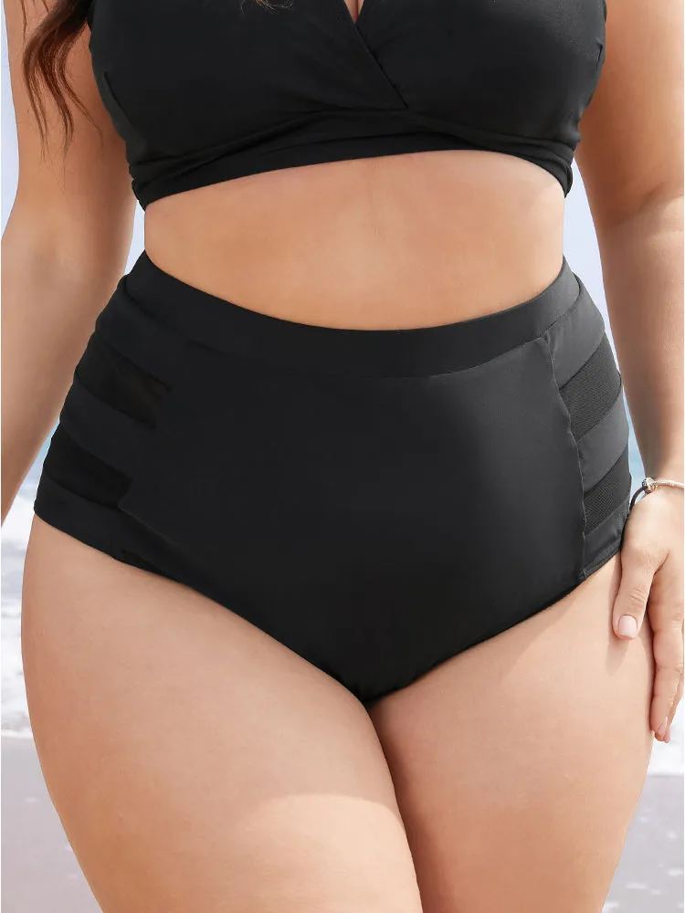 Plain Mesh Insert Swim Bottom sold by Bloomchic
