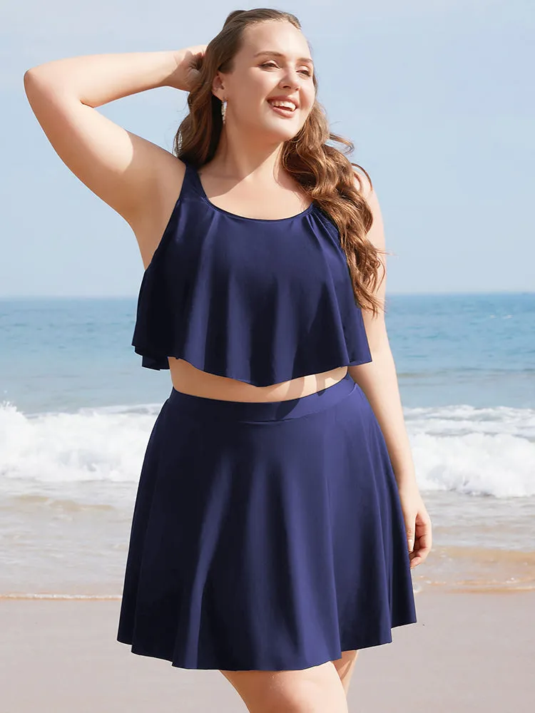 Solid Ruffles High Waist Swim Skirt sold by Bloomchic product image thumbnail 3