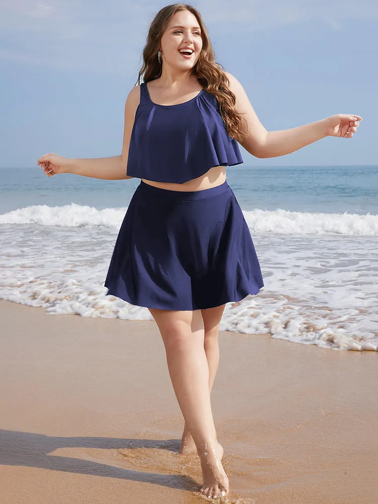 Solid Ruffles High Waist Swim Skirt sold by Bloomchic product image thumbnail 4