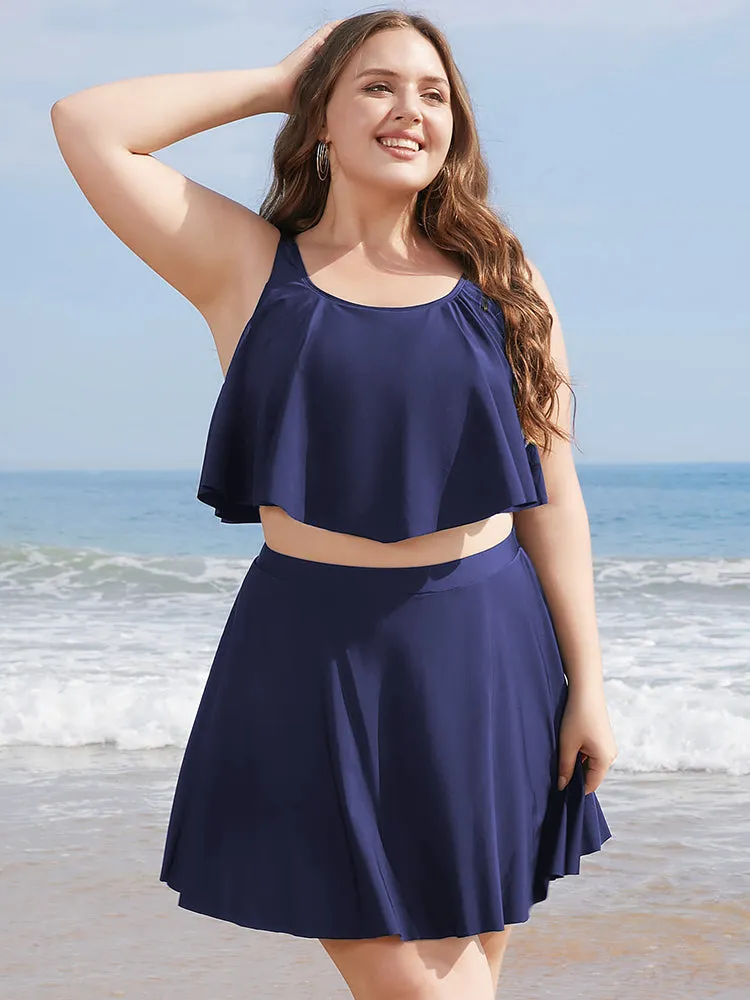 Solid Ruffles High Waist Swim Skirt sold by Bloomchic product image thumbnail 5