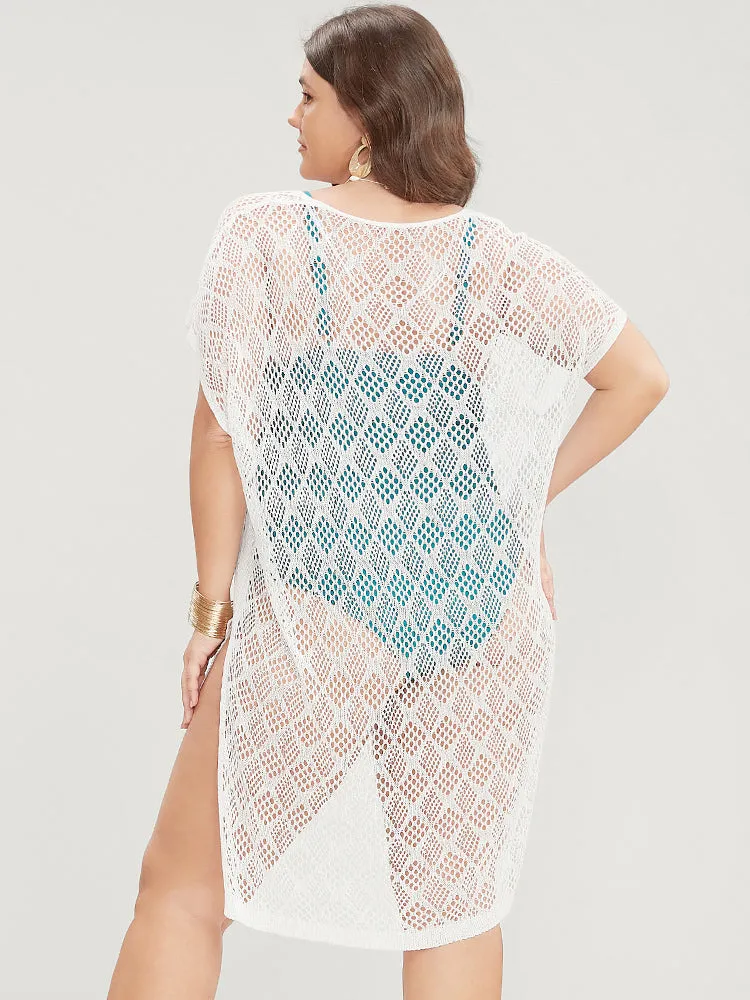 Solid Argyle Cut Out Split Hem Knit Top sold by Bloomchic product image thumbnail 5