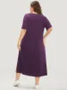 Colorblock Contrast V Neck Pocket Split Hem Dress sold by Bloomchic