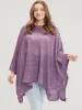 Plain Asymmetrical Hem Dolman Sleeve Knit Top sold by Bloomchic