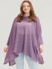 Plain Asymmetrical Hem Dolman Sleeve Knit Top sold by Bloomchic