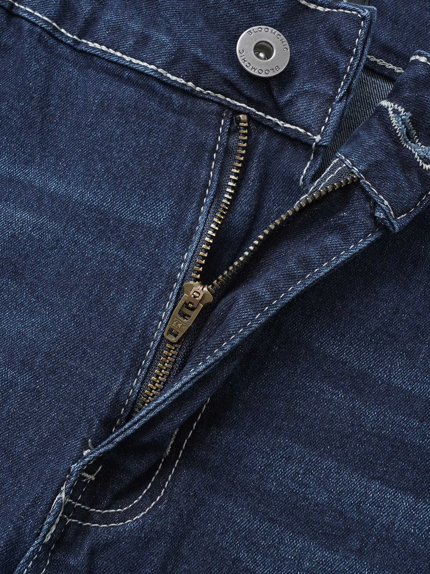 Very Stretchy High Rise Dark Wash Denim Shorts sold by Bloomchic product image thumbnail 5