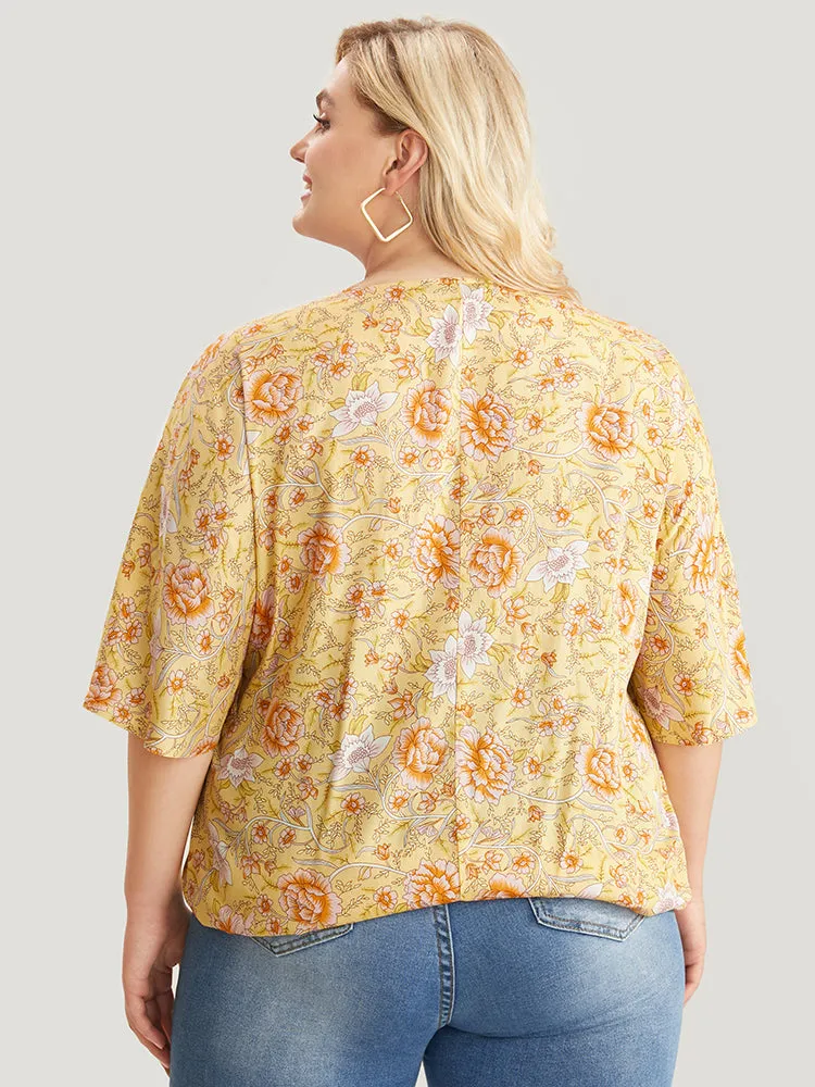 Floral Print Surplice Neck Blouse sold by Bloomchic product image thumbnail 5