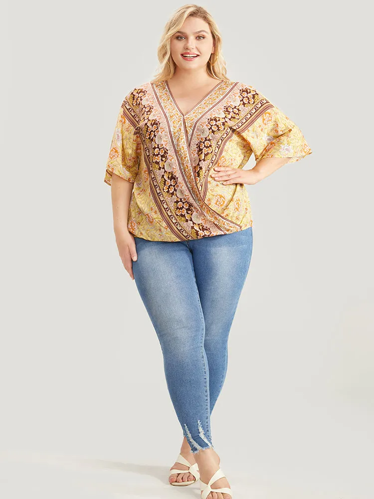 Floral Print Surplice Neck Blouse sold by Bloomchic product image thumbnail 3