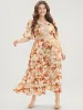 Floral Printed Crochet Lace Pocket Flutter Maxi Dress sold by Bloomchic
