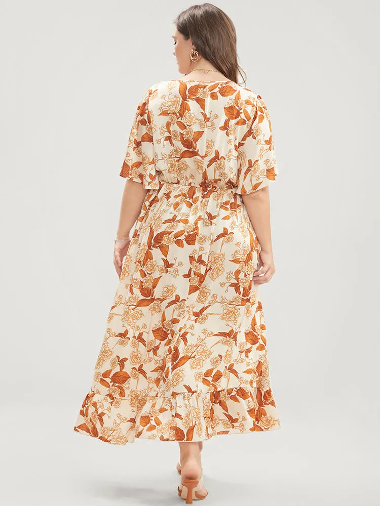 Floral Printed Crochet Lace Pocket Flutter Maxi Dress sold by Bloomchic product image thumbnail 5