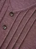 Solid Pleated Front Button Detail V Neck T-shirt sold by Bloomchic