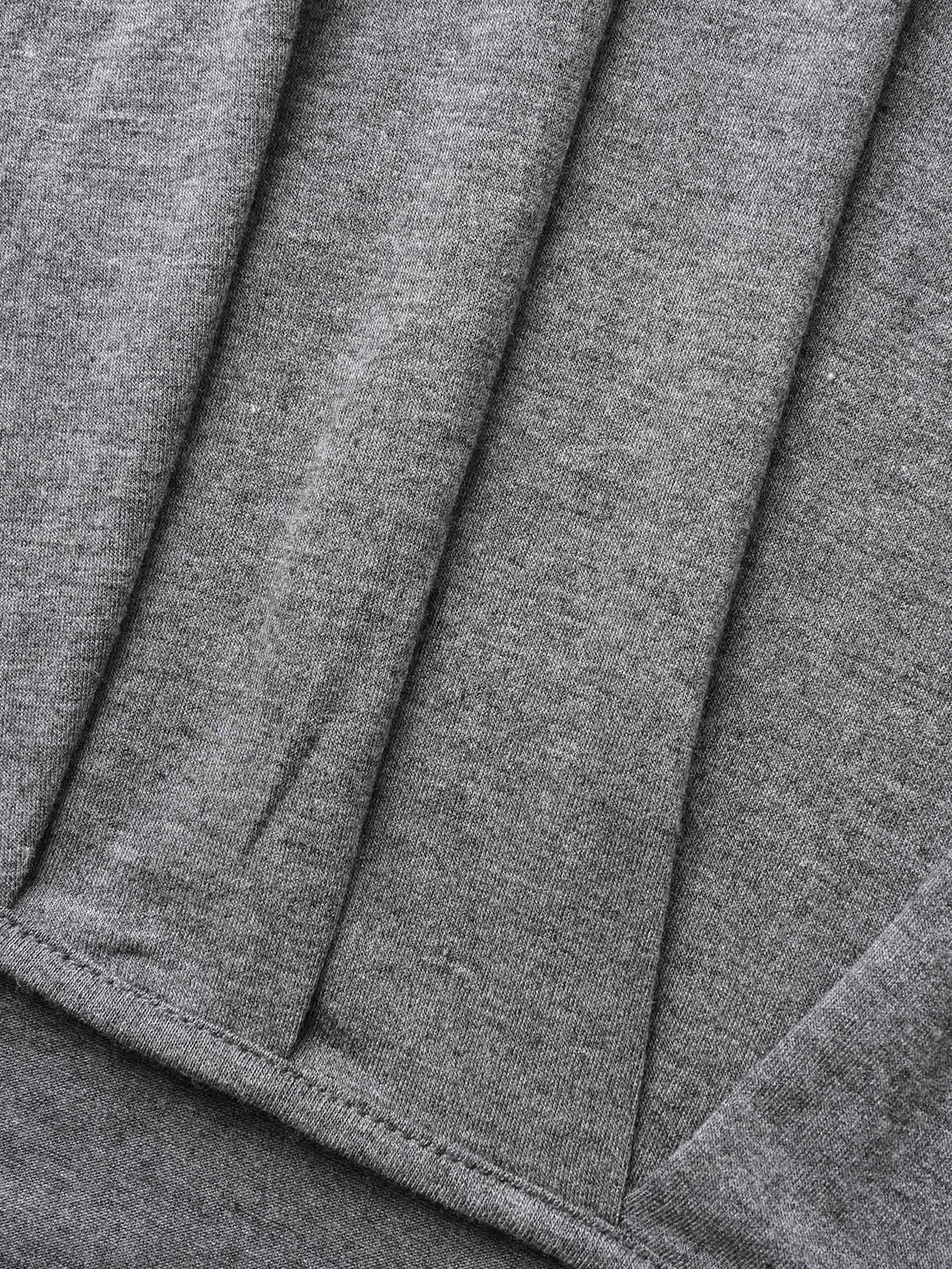 Plain Round Neck Pleated Asymmetrical Hem T-shirt sold by Bloomchic product image thumbnail 4