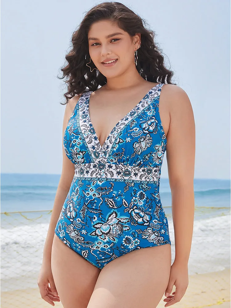 Bandana Print Sculpt Waist Adjustable Straps One Piece Swimsuit sold by Bloomchic product image thumbnail 3