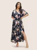 Bloom Dress - Flutter Sleeve Ditsy Floral Pocket Split Maxi Dress sold by Bloomchic
