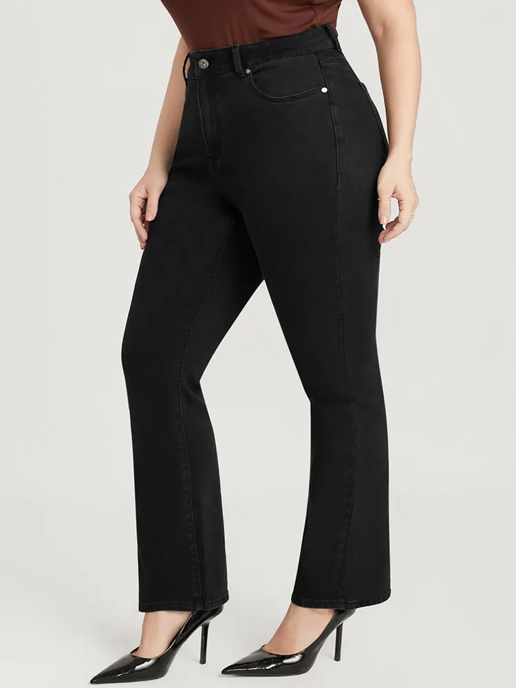 Bootcut Slightly Stretchy High Rise Black Wash Jeans sold by Bloomchic product image thumbnail 4