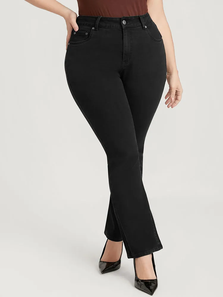 Bootcut Slightly Stretchy High Rise Black Wash Jeans sold by Bloomchic product image thumbnail 5