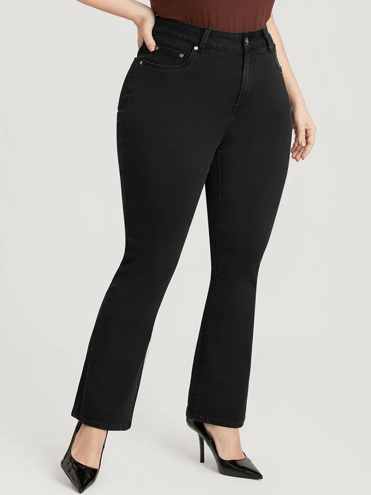 Bootcut Slightly Stretchy High Rise Black Wash Jeans sold by Bloomchic product image thumbnail 2