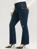 Bootcut Slightly Stretchy High Rise Dark Wash Distressed Jeans sold by Bloomchic