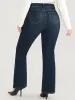 Bootcut Slightly Stretchy High Rise Dark Wash Distressed Jeans sold by Bloomchic