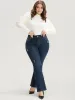 Bootcut Slightly Stretchy High Rise Dark Wash Distressed Jeans sold by Bloomchic