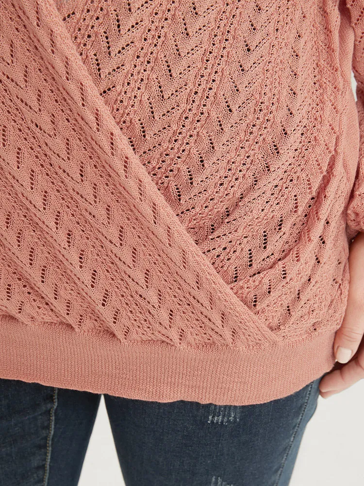 Plain Super Soft Knit Lantern Sleeve Wrap Knit Top sold by Bloomchic product image thumbnail 5