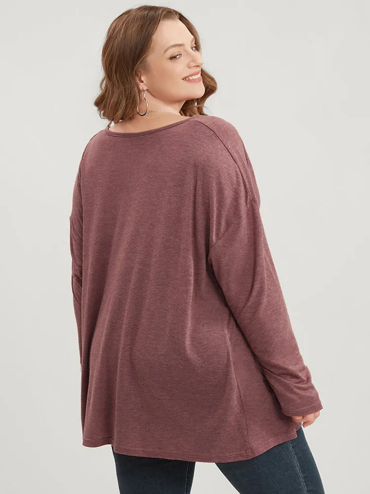 Plain Cowl Neck Long Tee sold by Bloomchic product image thumbnail 5