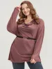 Plain Cowl Neck Long Tee sold by Bloomchic