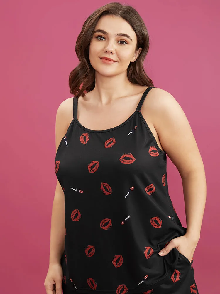 Lip Print Sleeveless Cami Top sold by Bloomchic product image thumbnail 4