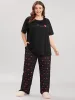 Heart & Letter Print Round Neck Sleep Top sold by Bloomchic