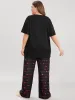 Heart & Letter Print Round Neck Sleep Top sold by Bloomchic