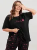 Heart & Letter Print Round Neck Sleep Top sold by Bloomchic