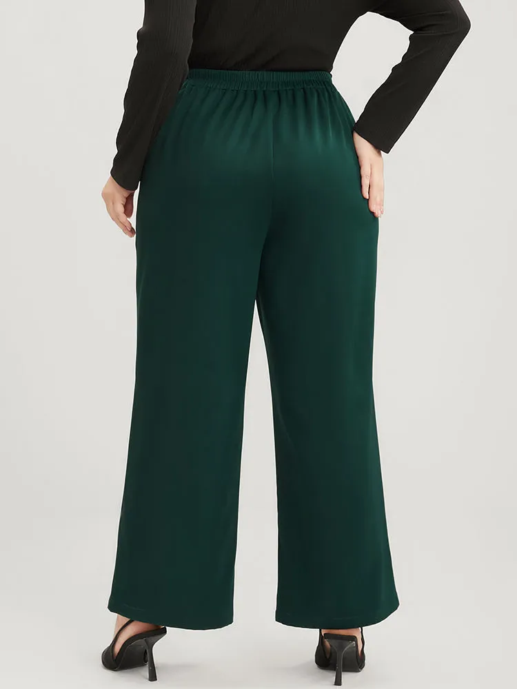 Solid O Ring Zipper Pocket Elastic Waist Wide Leg Pants sold by Bloomchic product image thumbnail 5