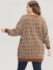 Gingham Contrast Soft Sexy Yarn Knit Cable Knit Button Front Cardigan sold by Bloomchic