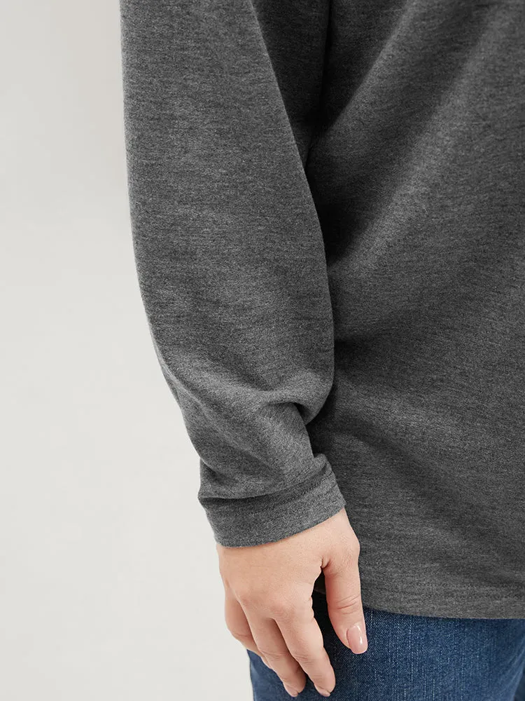 Solid Crew Neck Button Detail Long Tee sold by Bloomchic product image thumbnail 5