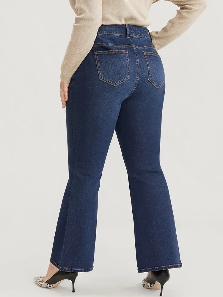 Bootcut Very Stretchy High Rise Dark Wash Split Hem Jeans sold by Bloomchic product image thumbnail 5