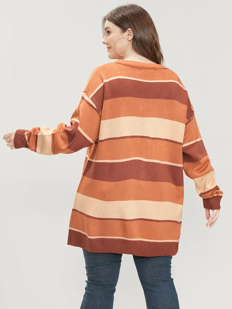 Colorblock Contrast Pointelle Knit Button Front Cardigan sold by Bloomchic product image thumbnail 5