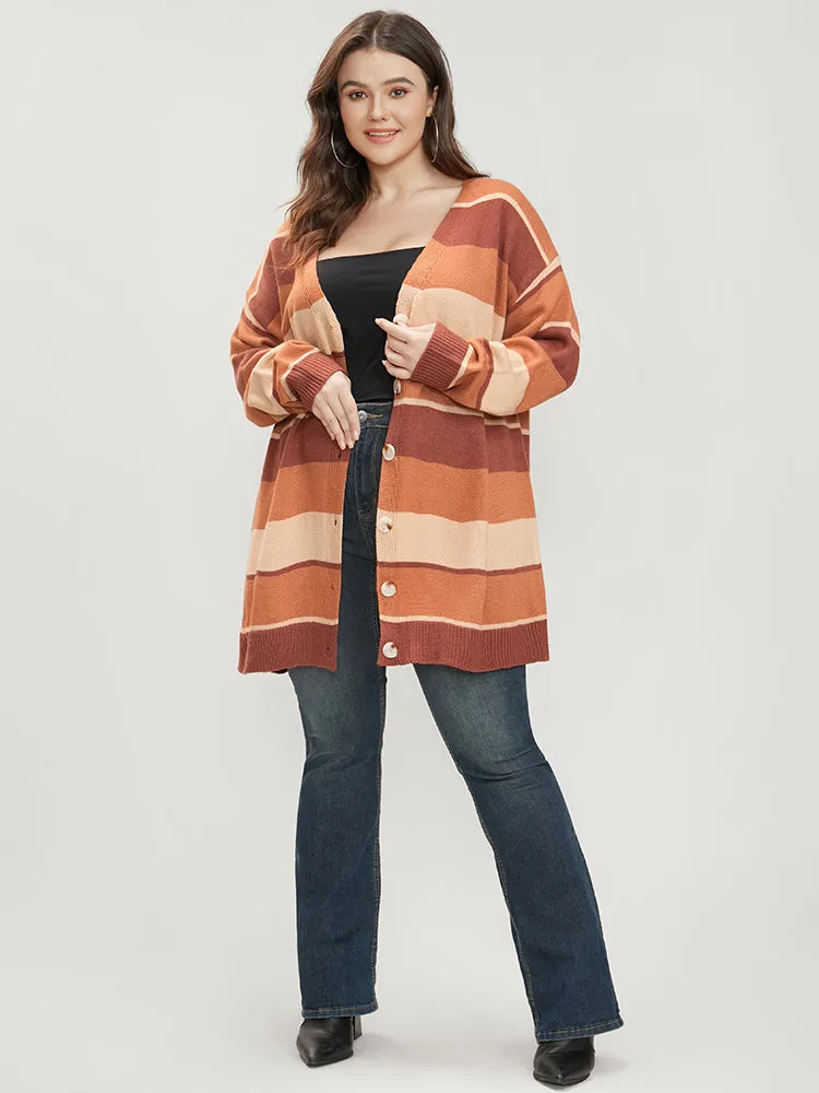 Colorblock Contrast Pointelle Knit Button Front Cardigan sold by Bloomchic product image thumbnail 2