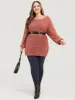Solid Ping Pong Yarns Lantern Sleeve Round Neck Knit Top sold by Bloomchic