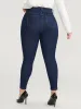 Skinny Very Stretchy High Rise Dark Wash Pocket Heather Jeans sold by Bloomchic