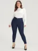 Skinny Very Stretchy High Rise Dark Wash Pocket Heather Jeans sold by Bloomchic