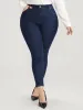 Skinny Very Stretchy High Rise Dark Wash Pocket Heather Jeans sold by Bloomchic