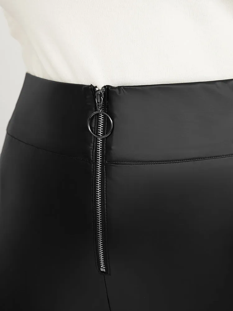 PU Leather Wideband Waist Zipper Skinny Leggings sold by Bloomchic product image thumbnail 5