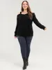 Solid Pointelle Knit Cold Shoulder Knit Top sold by Bloomchic