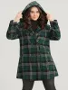 Plaid Double Breasted Pocket Hooded Coat sold by Bloomchic