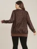 Leopard Patchwork Round Neck Drop Shoulder Sweatshirt sold by Bloomchic