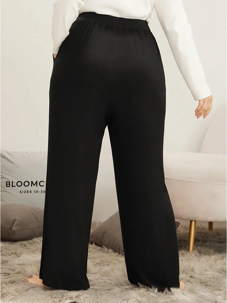 Solid Pocket Elastic Waist Pants sold by Bloomchic product image thumbnail 3